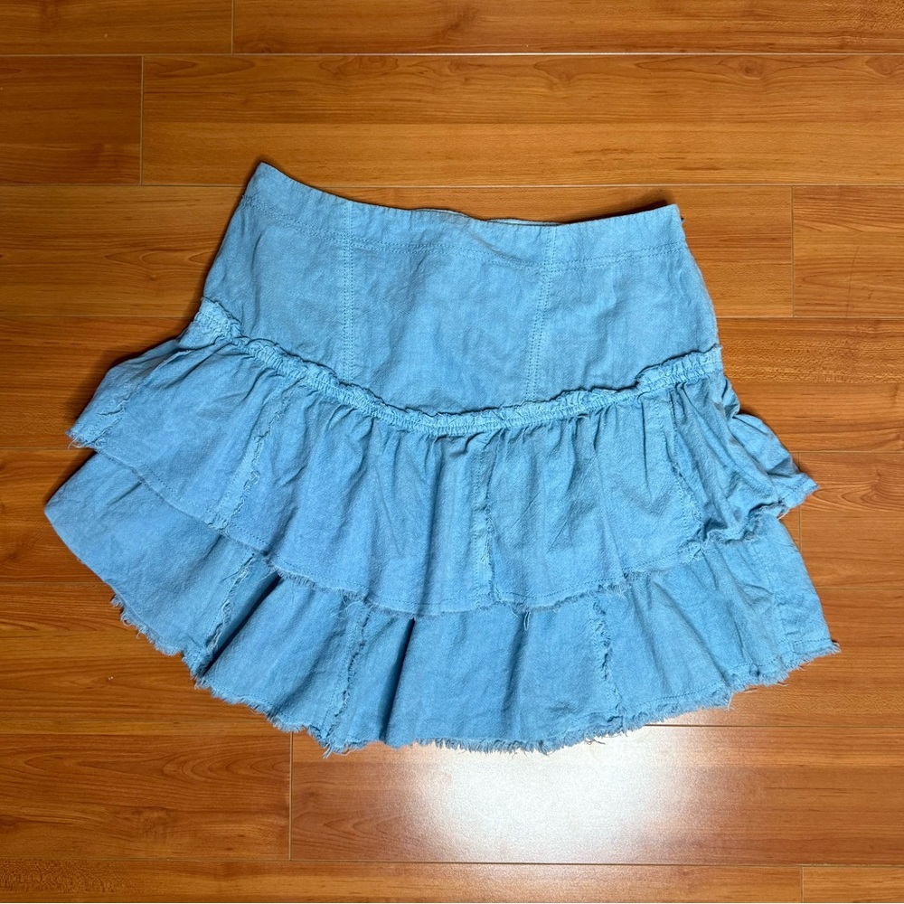 Free People Blue Tier Skirt